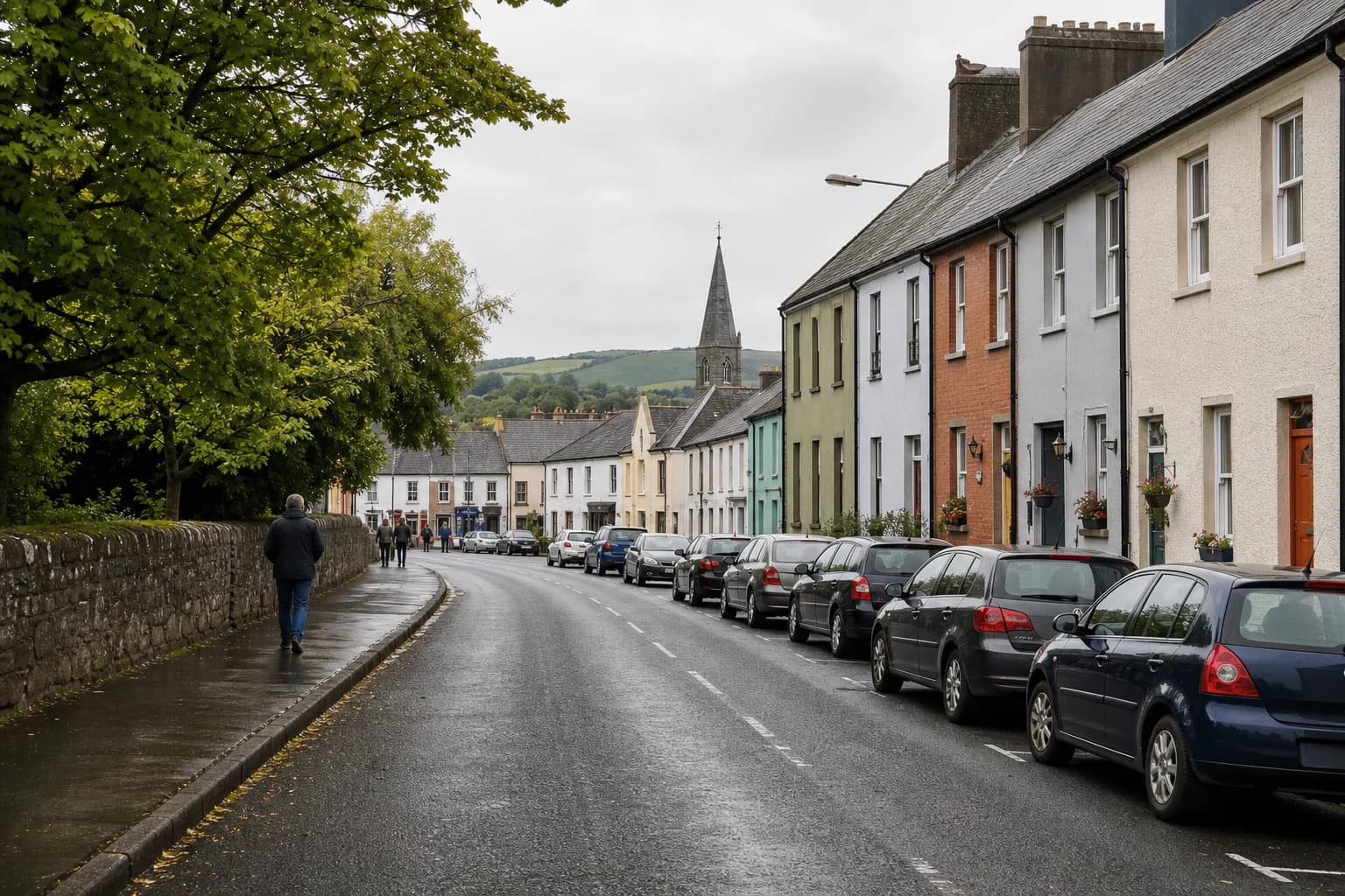 Illustrative Irish market town street in Kells, Co. Meath