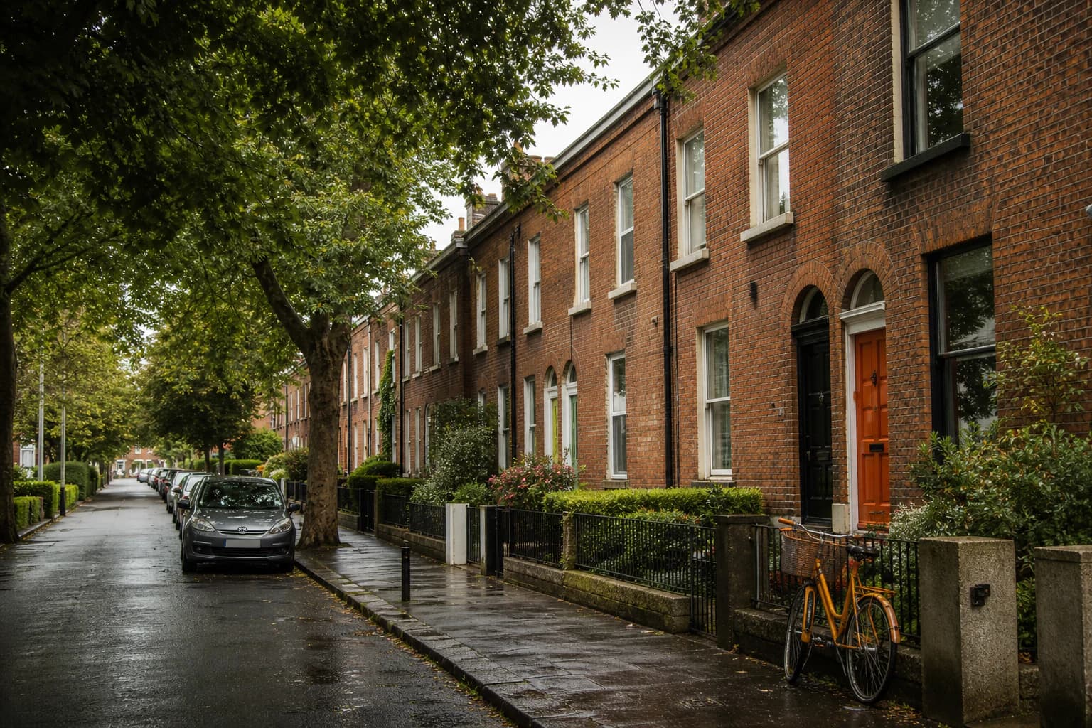 Illustrative Irish row of terraced houses near Moate